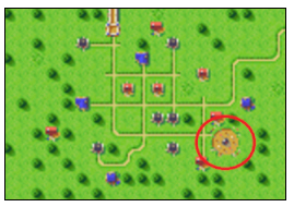 Northtown with the mysterious spinning object highlighted