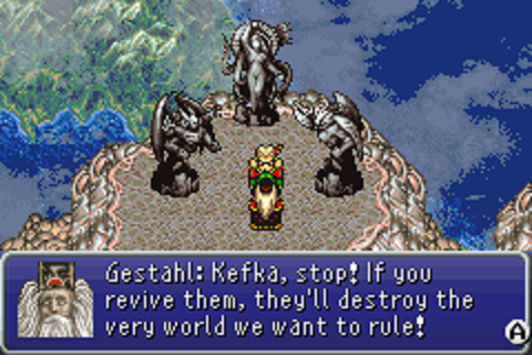 Kefka and Gestahl on the floating continent in Final Fantasy VI