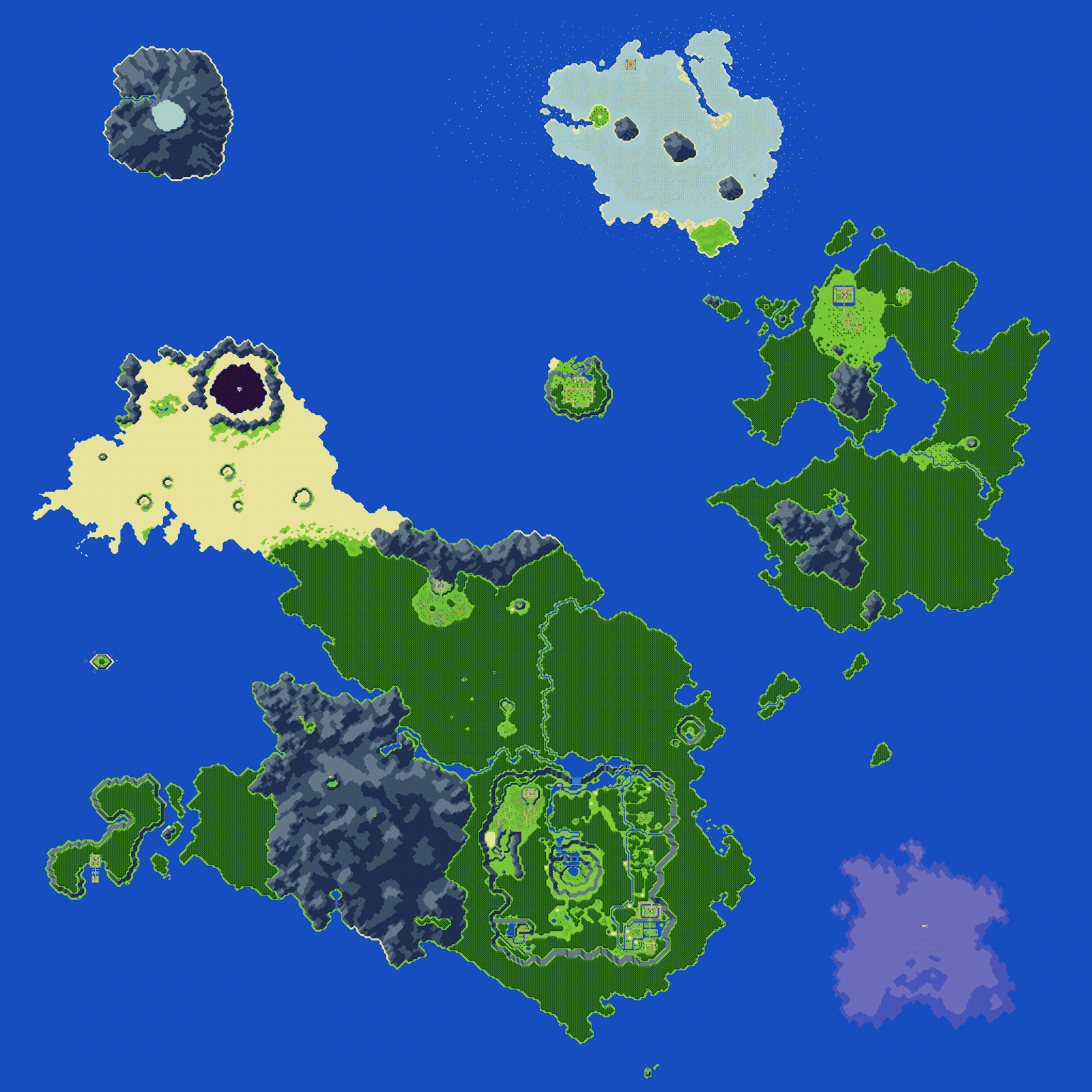 The final world map of Secret of Mana